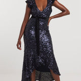 Simply Be Joanna Hope Deep Navy Sequin Maxi Dress