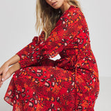 Simply Be Joanna Red Print Maxi Dress