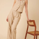 Nobody's Child Cream Pinstripe Tailored Trousers