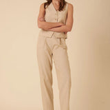 Nobody's Child Cream Pinstripe Tailored Trousers
