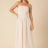 Nobody's Child Stone Ruched Drop Waist Imogen Midi Dress