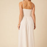 Nobody's Child Stone Ruched Drop Waist Imogen Midi Dress