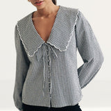 Nobody's Child Black Gingham Long Sleeve Birdie Blouse
