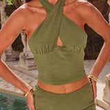 Runaway The Label Tanzia Top in Khaki