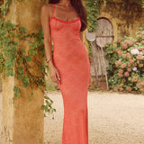 Runaway The Label Tasmin Coral Maxi Dress