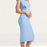 Dress The Population Tiffany One Shoulder Sky Midi Dress