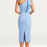 Dress The Population Tiffany One Shoulder Sky Midi Dress