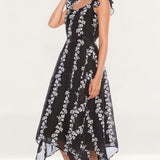 Talulah Black Floral Midi Dress