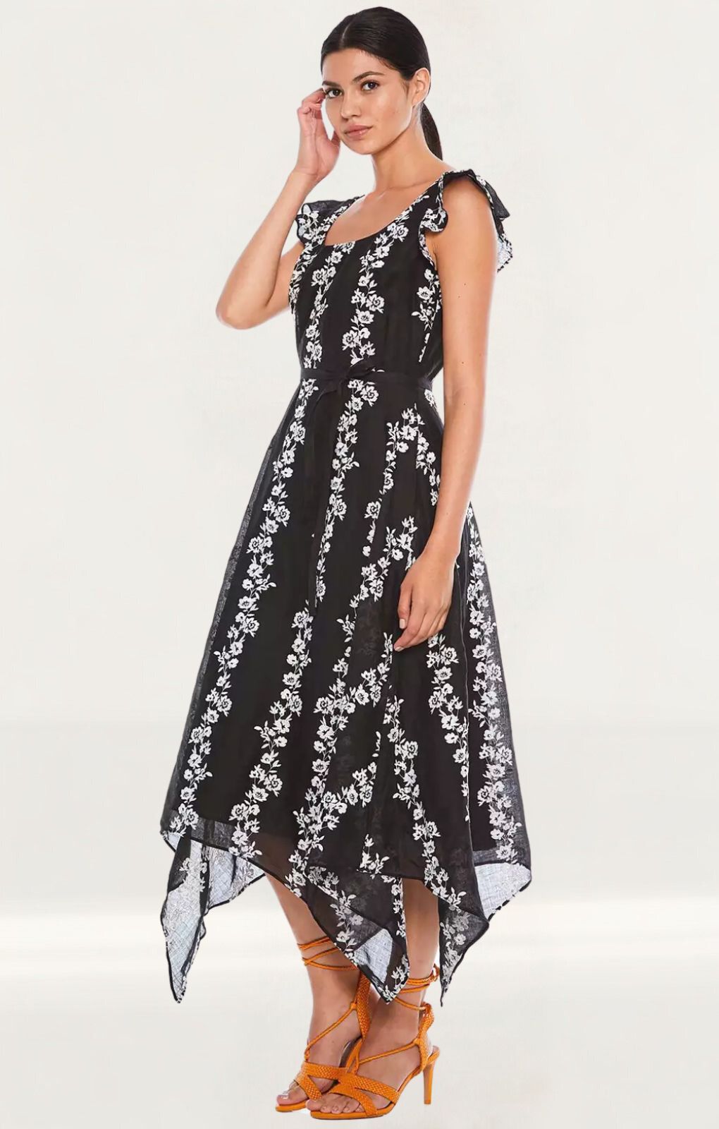 Talulah Black Floral Midi Dress
