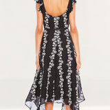 Talulah Black Floral Midi Dress