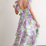 Talulah Evolet Purple Green Midi Dress