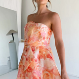 Talulah Camellia Rosetta Coral Print Mini Dress