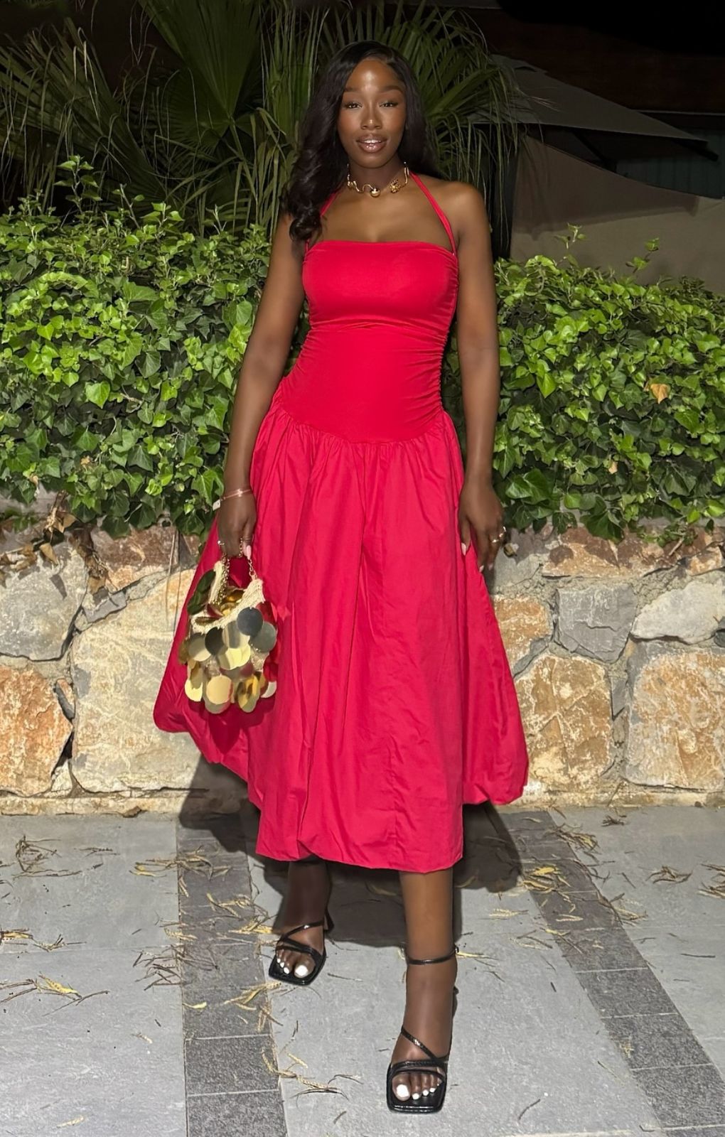 amy lynn puffball dress red Amy Lynn Alexa Gingham Midi Dress