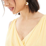TFNC Chiffon Wrap Front Maxi Dress with Wrap Skirt in Lemon