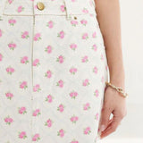 The Frolic Exclusive Denim Ruffle Mini Skirt