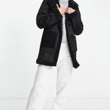 Threadbare Tall Harp Bonded Coat with Borg Detail in Black – coats & jackets by Threadbare, available to rent from Hirestreet