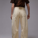 Topshop Barrel Mid Rise Jean in Buttermilk