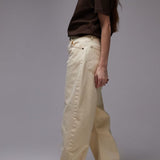 Topshop Barrel Mid Rise Jean in Buttermilk