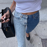Topshop Colour Block High Rise Jamie Jeans In Multi