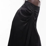 Topshop Colour Block Sarong Bandeau Maxi Dress In Ivory And Black
