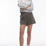 Topshop Knitted Crew with Raglan and Exposed Seam Jumper in Light Grey