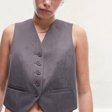 Topshop Slim Fit Tailored Waistcoat In Grey