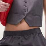 Topshop Slim Fit Tailored Waistcoat In Grey