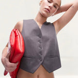 Topshop Slim Fit Tailored Waistcoat In Grey