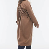 Topshop Tab Belted Car Coat Twill in Camel