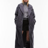 Topshop Tall Chuck On Coat in Grey