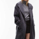 Topshop Tall Chuck On Coat in Grey