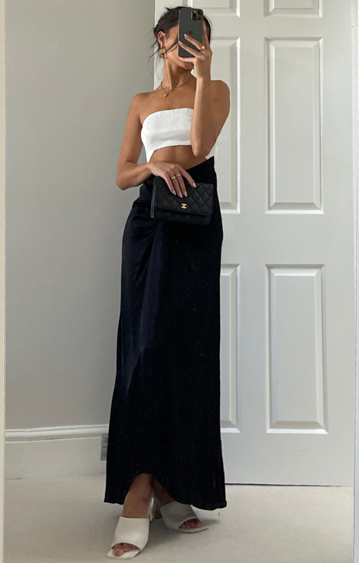 Rent Topshop Colour Block Sarong Bandeau Maxi Dress In Ivory And Black | Hirestreet Rent Topshop Colour Block Sarong Bandeau Maxi Dress In Ivory And Black | Hirestreet