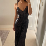 Topshop Embellished Cut Out Jumpsuit In Black