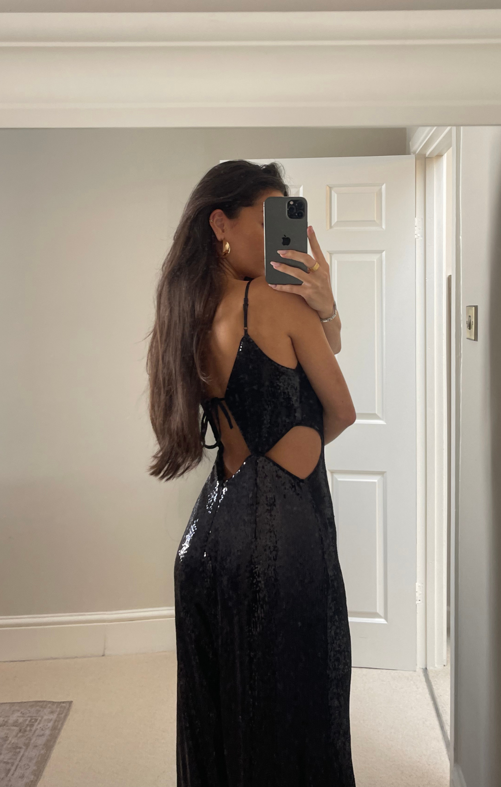 Rent Topshop Embellished Cut Out Jumpsuit In Black Hirestreet