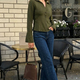 Topshop Slim Fit Open Collar Shirt In Khaki