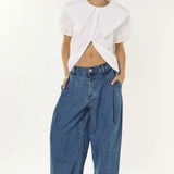 Glamorous True Blue Wide Leg Barrel Denim Jeans
