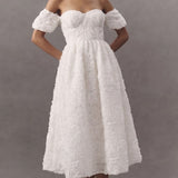 True Decadence Amelia Bardot Bust Cup Midi Dress - White