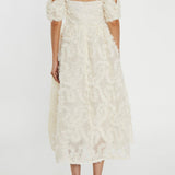 True Decadence Bardot Bust Cup Midi Dress - Cream
