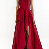 True Decadence Emma Hi-Low Hem Maxi Dress - Burgundy