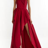 True Decadence Emma Hi-Low Hem Maxi Dress - Burgundy