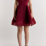 True Decadence Zoya Sculpted Mini Dress - Burgundy