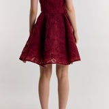 True Decadence Zoya Sculpted Mini Dress - Burgundy