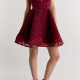 True Decadence Zoya Sculpted Mini Dress - Burgundy