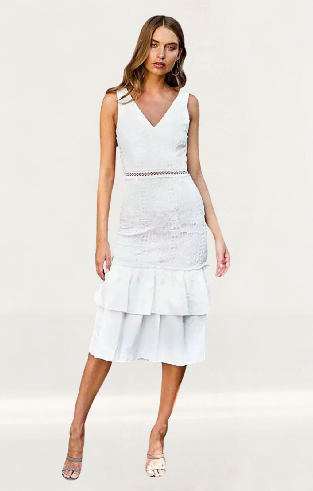 TwoSisters The Label Izzy White Midi Dress