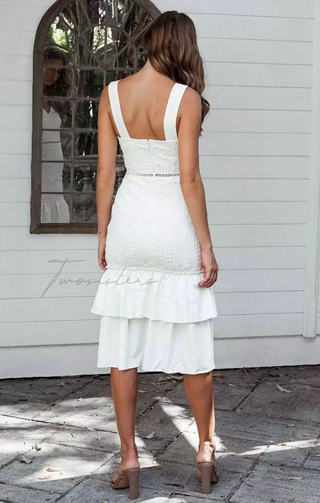 TwoSisters The Label Izzy White Midi Dress