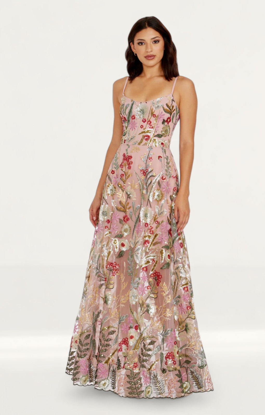 Dress The Population Umalina Embellished Blush Maxi Dress
