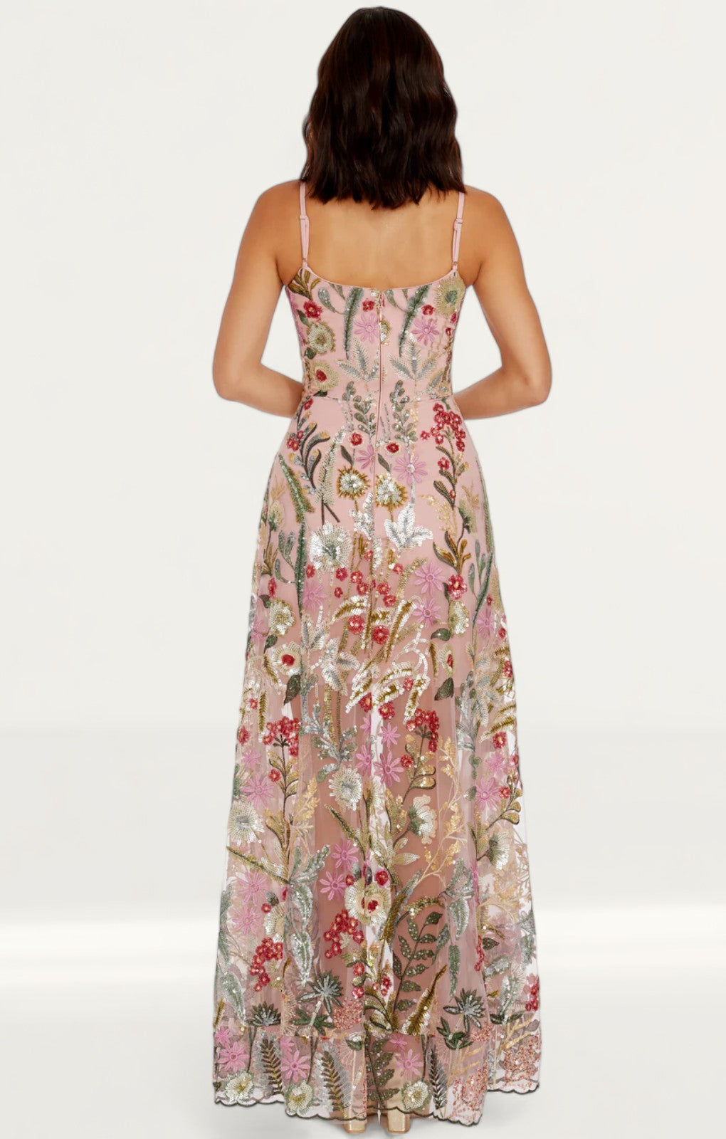 Dress The Population Umalina Embellished Blush Maxi Dress