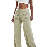 Vans Alder Relaxed Pleated Trousers in Light Tan