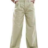 Vans Alder Relaxed Pleated Trousers in Light Tan
