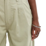 Vans Alder Relaxed Pleated Trousers in Light Tan